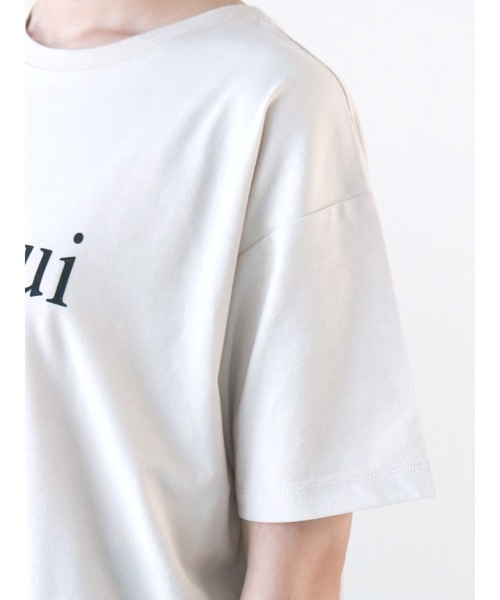 Te chichi（テチチ）の「フロッキーロゴTシャツ（Tシャツ/カットソー・レディース・ベージュ/モカ/チャコール・ﾌﾘ-）」の12枚目の写真