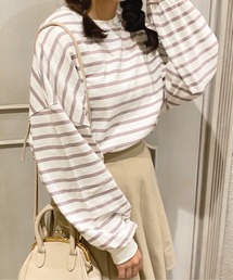 ボーダー袖ボリュームロンT【ZOZOTOWN限定アイテム】