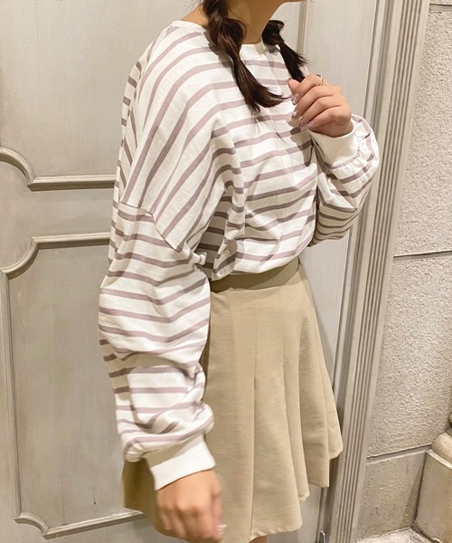 apres jour（アプレジュール）の「ボーダー袖ボリュームロンＴ【ZOZOTOWN限定アイテム】（Tシャツ/カットソー・レディース・オフホワイト/ラベンダー・フリー/X-LARGE）」の14枚目の写真