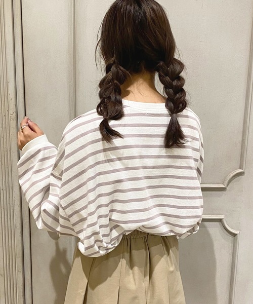 apres jour（アプレジュール）の「ボーダー袖ボリュームロンＴ【ZOZOTOWN限定アイテム】（Tシャツ/カットソー・レディース・オフホワイト/ラベンダー・フリー/X-LARGE）」の15枚目の写真