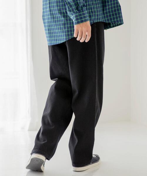 coen(コーエン)の「ワイドテーパードデニムパンツ(デニムパンツ・メンズ・ブラック/ネイビー・SMALL/MEDIUM/LARGE/X-LARGE)」の4枚目の写真