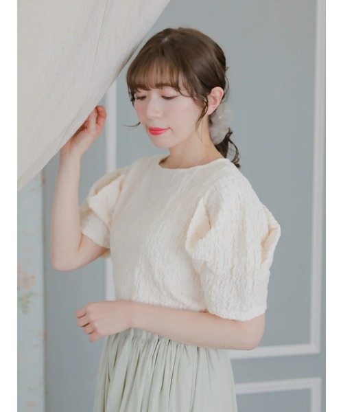 Areeam（アリーム）の「くしゅくしゅトップス（Tシャツ/カットソー・レディース・アイボリー/ミント・FREE）」の8枚目の写真