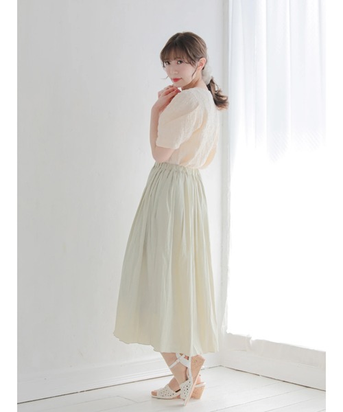 Areeam（アリーム）の「くしゅくしゅトップス（Tシャツ/カットソー・レディース・アイボリー/ミント・FREE）」の12枚目の写真