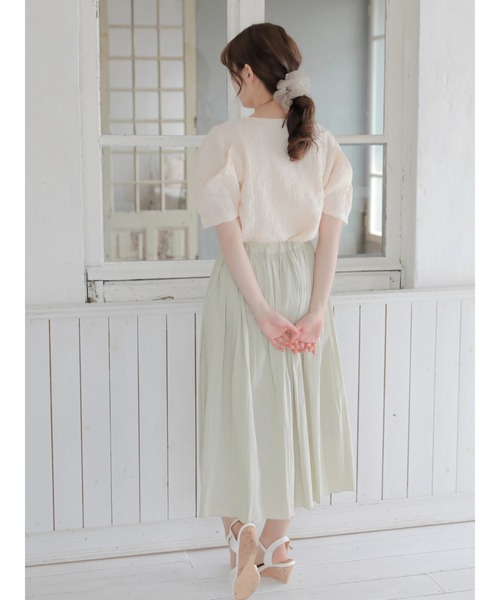 Areeam（アリーム）の「くしゅくしゅトップス（Tシャツ/カットソー・レディース・アイボリー/ミント・FREE）」の13枚目の写真