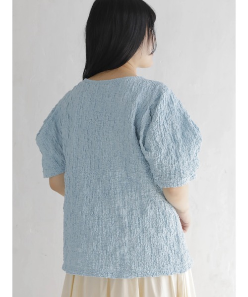 Areeam（アリーム）の「くしゅくしゅトップス（Tシャツ/カットソー・レディース・アイボリー/ミント・FREE）」の4枚目の写真