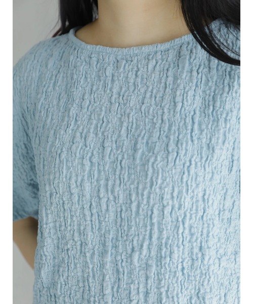 Areeam（アリーム）の「くしゅくしゅトップス（Tシャツ/カットソー・レディース・アイボリー/ミント・FREE）」の7枚目の写真