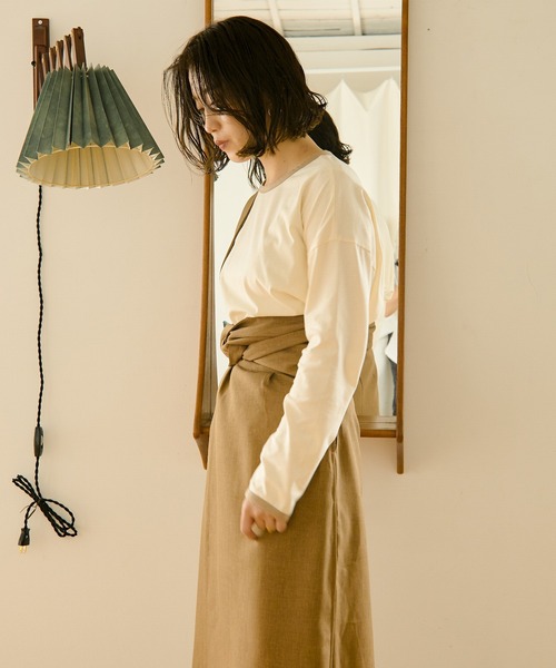 Ambre Neige(アンブルネージュ)の「リンガーパイピングロングスリーブT/【WEB/EC限定商品】(Tシャツ/カットソー・レディース・ダークブラウン/ベージュ/アイボリー/クリーム・FREE)」の7枚目の写真