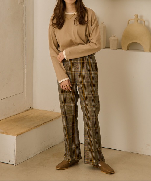 Ambre Neige(アンブルネージュ)の「リンガーパイピングロングスリーブT/【WEB/EC限定商品】(Tシャツ/カットソー・レディース・ダークブラウン/ベージュ/アイボリー/クリーム・FREE)」の8枚目の写真
