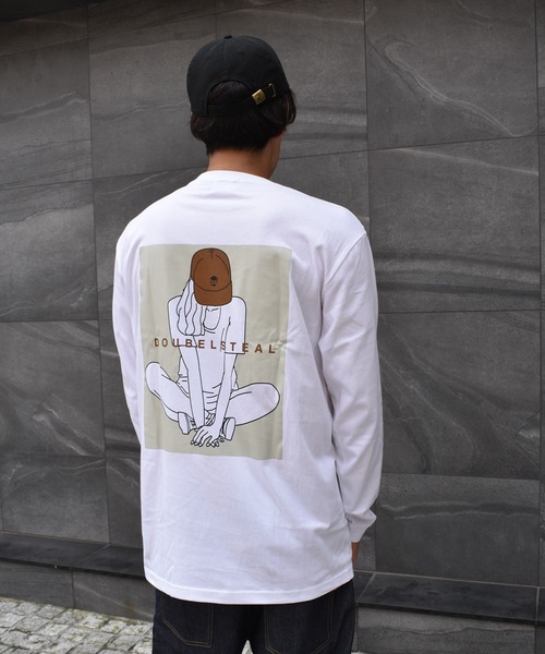 DOUBLE STEAL(ダブルスティール)の「Crouch Girl Tシャツ(Tシャツ/カットソー・メンズ・ホワイト/アッシュグレー/ベージュ/グレー・MEDIUM/LARGE/X-LARGE)」の6枚目の写真