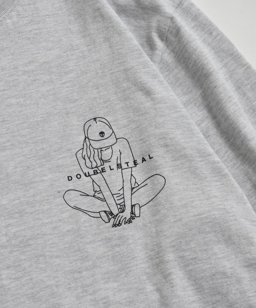 DOUBLE STEAL(ダブルスティール)の「Crouch Girl Tシャツ(Tシャツ/カットソー・メンズ・ホワイト/アッシュグレー/ベージュ/グレー・MEDIUM/LARGE/X-LARGE)」の7枚目の写真