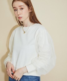 MADEMOISELLE ROPE' | <春まで使える>チュールコンビスリーブスウェット(Tシャツ/カットソー)