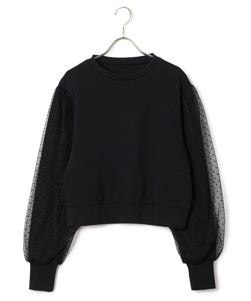 MADEMOISELLE ROPE'(マドモアゼル ロペ)の「<春まで使える>チュールコンビスリーブスウェット(Tシャツ/カットソー・レディース・ブラック/オフホワイト/イエロー・38)」の22枚目の写真
