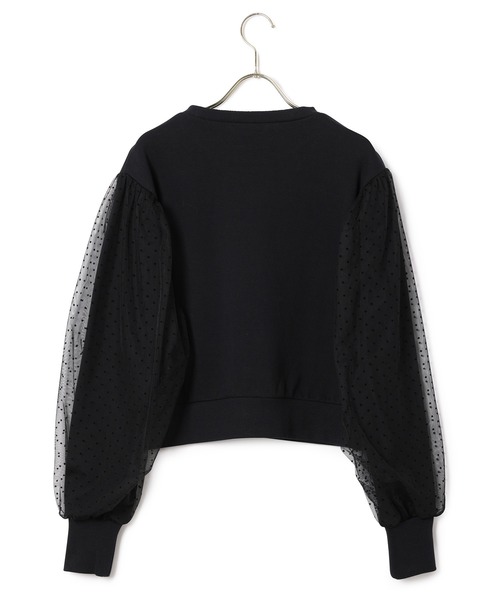 MADEMOISELLE ROPE'(マドモアゼル ロペ)の「<春まで使える>チュールコンビスリーブスウェット(Tシャツ/カットソー・レディース・ブラック/オフホワイト/イエロー・38)」の16枚目の写真