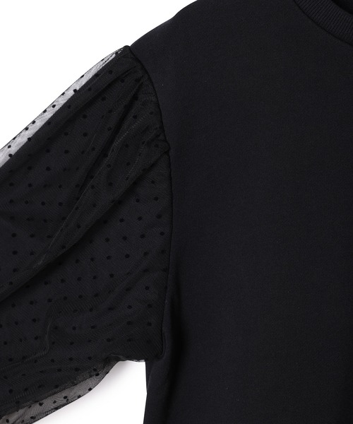 MADEMOISELLE ROPE'(マドモアゼル ロペ)の「<春まで使える>チュールコンビスリーブスウェット(Tシャツ/カットソー・レディース・ブラック/オフホワイト/イエロー・38)」の14枚目の写真
