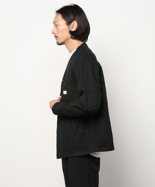 PENNEYS(ぺニーズ)の「PENNEY'S / ぺニーズ ENGINEERD JACKET(ノーカラージャケット・メンズ・ブラック/インディゴブルー/ホワイト・MEDIUM/LARGE)」の4枚目の写真