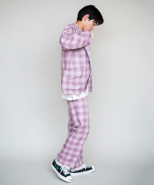 DISCOVERED（ディスカバード）の「DISCOVERED ディスカバード / OMBRECHECK SLACKS PANTS セットアップオンブレーチェックスラックスパンツ / DC-SS22-PT-02（スラックス・メンズ・ピンク/グレー・1/3）」の10枚目の写真