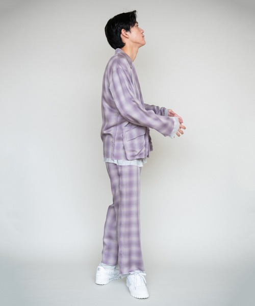 DISCOVERED（ディスカバード）の「DISCOVERED ディスカバード / OMBRECHECK SLACKS PANTS セットアップオンブレーチェックスラックスパンツ / DC-SS22-PT-02（スラックス・メンズ・ピンク/グレー・1/3）」の13枚目の写真