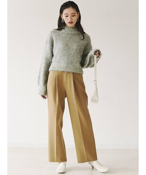 MURUA（ムルーア）の「フロントタックウールライクパンツ（その他パンツ・レディース・アイボリー/グレー/マスタード・1/2）」の13枚目の写真