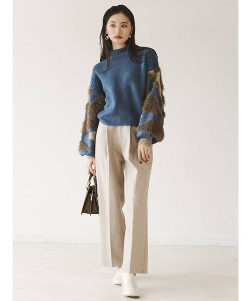 MURUA（ムルーア）の「フロントタックウールライクパンツ（その他パンツ・レディース・アイボリー/グレー/マスタード・1/2）」の15枚目の写真