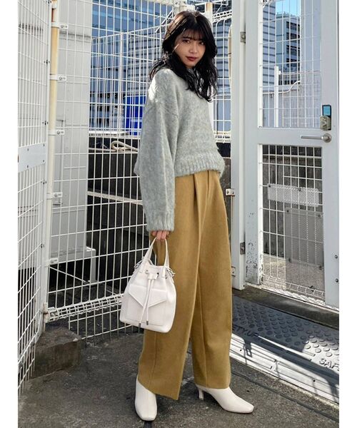 MURUA（ムルーア）の「フロントタックウールライクパンツ（その他パンツ・レディース・アイボリー/グレー/マスタード・1/2）」の19枚目の写真