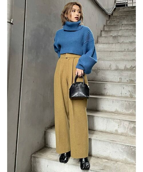 MURUA（ムルーア）の「フロントタックウールライクパンツ（その他パンツ・レディース・アイボリー/グレー/マスタード・1/2）」の14枚目の写真