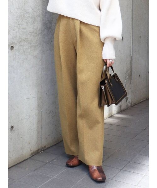 MURUA（ムルーア）の「フロントタックウールライクパンツ（その他パンツ・レディース・アイボリー/グレー/マスタード・1/2）」の12枚目の写真