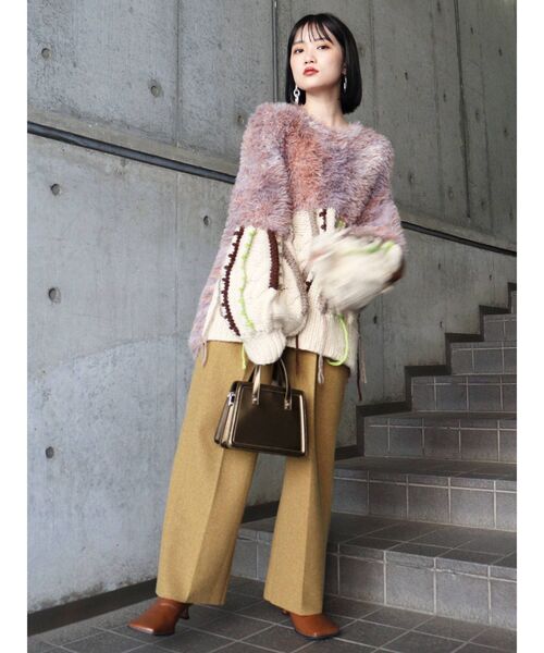 MURUA（ムルーア）の「フロントタックウールライクパンツ（その他パンツ・レディース・アイボリー/グレー/マスタード・1/2）」の20枚目の写真