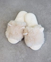 Monocoro toppi | 猫耳 ファー もこもこ ルームシューズ サンダル(サンダル)