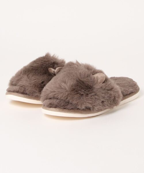 Monocoro toppi（モノコロトッピ）の「猫耳 ファー もこもこ ルームシューズ サンダル（サンダル・レディース・グレー/アイボリー/モカ・フリー）」の17枚目の写真