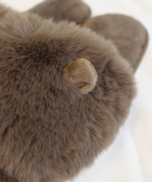 Monocoro toppi（モノコロトッピ）の「猫耳 ファー もこもこ ルームシューズ サンダル（サンダル・レディース・グレー/アイボリー/モカ・フリー）」の13枚目の写真