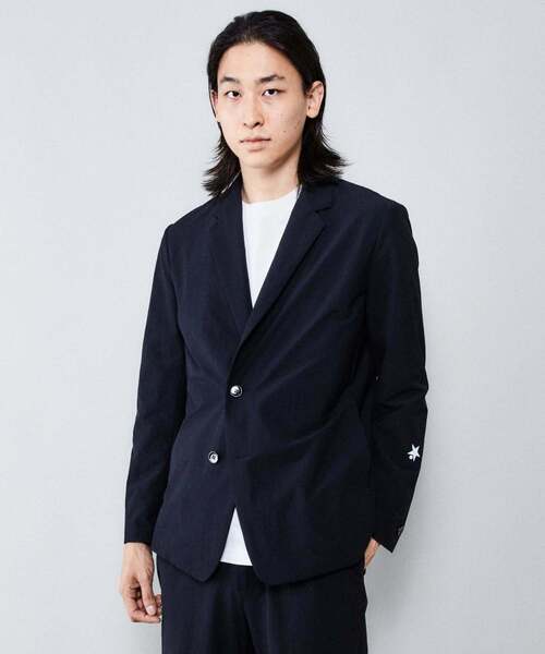 セール テーラードジャケット Converse ナイロンストレッチジャケット テーラードジャケット ジャケット アウター Tokyo コンバース トウキョウ のファッション Converse 22年レディースファッション福袋特集