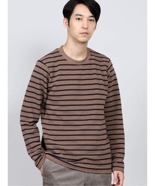 セール タカキューメンズ Taka Q Men リップルボーダー クルーネック長袖プルオーバーtシャツ Tシャツ カットソー Taka Q タカキュー のファッション通販 Zozotown