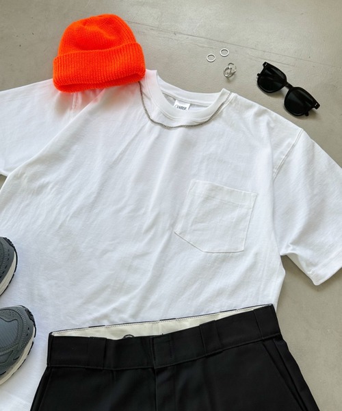 CAMBER(キャンバー)の「Camber(キャンバー)/8Oz マックスウェイト ヘビーウェイト ポケT 無地T USA規格 スーパーオーバー サイズ展開多数 1/2スリーブ 半袖 Tシャツ/Max-Weight POCKET T-SHIRT(Tシャツ/カットソー・メンズ・ホワイト/ブラック/ナチュラル/アッシュグレー/ダークグリーン・M/L/XL/XXL)」の8枚目の写真