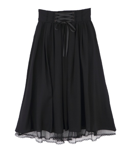 axes femme POETIQUE（アクシーズファムポエティック）の「バックフリルレースアップＳＫ（スカート・レディース・パープル/ワイン/ブラック・MEDIUM）」の2枚目の写真