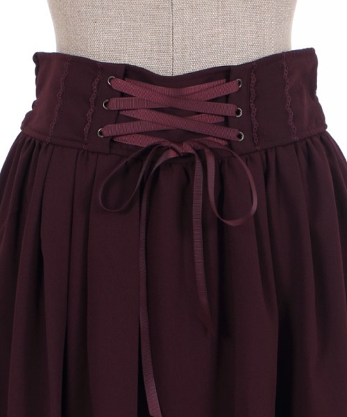 axes femme POETIQUE（アクシーズファムポエティック）の「バックフリルレースアップＳＫ（スカート・レディース・パープル/ワイン/ブラック・MEDIUM）」の13枚目の写真