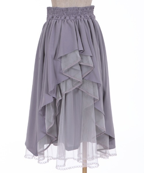 axes femme POETIQUE（アクシーズファムポエティック）の「バックフリルレースアップＳＫ（スカート・レディース・パープル/ワイン/ブラック・MEDIUM）」の20枚目の写真
