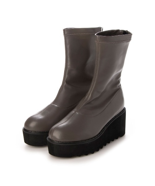 Elvis Luce(エルビスルーチェ)の「ElvisLuce(エルビスルーチェ) シャークソール厚底ストレッチミドル ブーツ(ブーツ・レディース・ブラック/グレー・LL/M/S/L)」の6枚目の写真