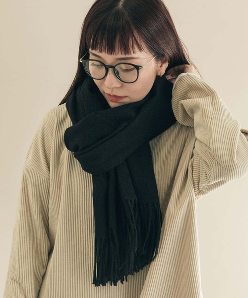 SMELLY(スメリー)の「シンプルマフラー(マフラー・レディース・グレー/ブラック/グリーン/ベージュ/ピンク系その他・-)」の2枚目の写真
