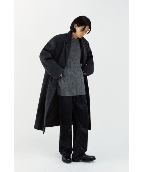 VIVASTUDIO（ビバスタジオ）の「OVERFIT CASHMERE CHESTERFIELD COAT（トレンチコート・メンズ・ブラック/ライトブラウン/ダークグレー・MEDIUM/LARGE）」の4枚目の写真