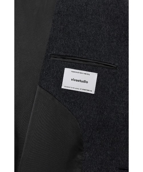 VIVASTUDIO（ビバスタジオ）の「OVERFIT CASHMERE CHESTERFIELD COAT（トレンチコート・メンズ・ブラック/ライトブラウン/ダークグレー・MEDIUM/LARGE）」の21枚目の写真