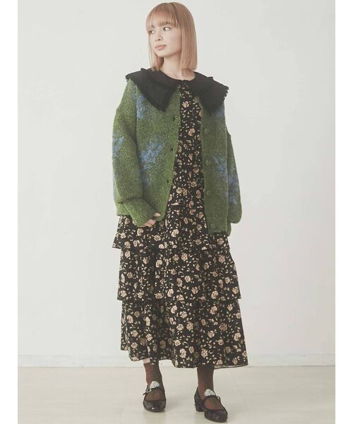 merry jenny（メリージェニー）の「garden knit cardigan（カーディガン/ボレロ・レディース・パープル/グレー/グリーン・FREE）」の4枚目の写真