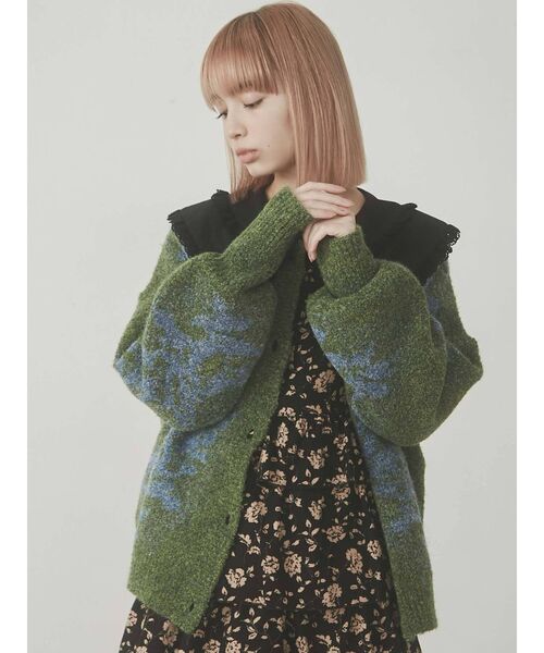 merry jenny（メリージェニー）の「garden knit cardigan（カーディガン/ボレロ・レディース・パープル/グレー/グリーン・FREE）」の5枚目の写真