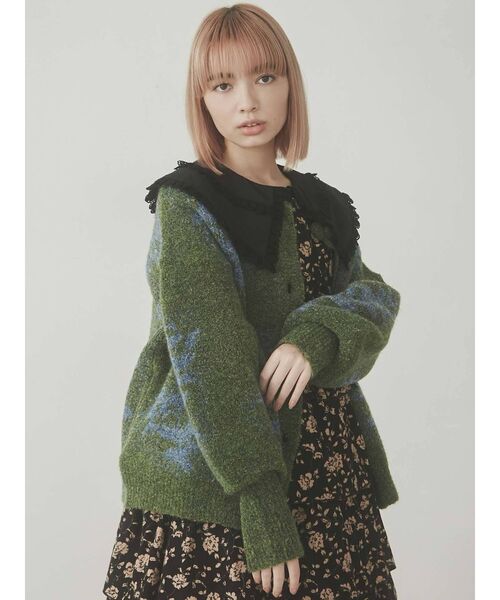 merry jenny（メリージェニー）の「garden knit cardigan（カーディガン/ボレロ・レディース・パープル/グレー/グリーン・FREE）」の6枚目の写真