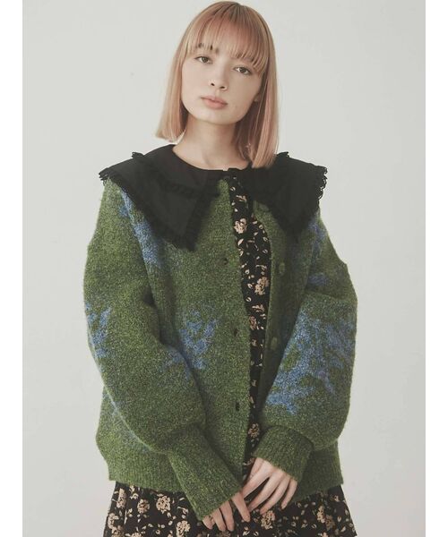 merry jenny（メリージェニー）の「garden knit cardigan（カーディガン/ボレロ・レディース・パープル/グレー/グリーン・FREE）」の7枚目の写真