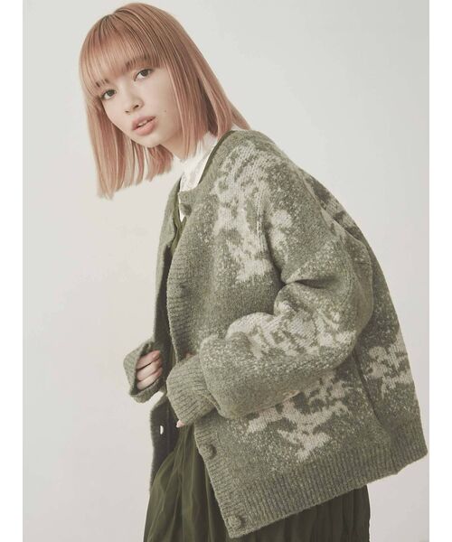 merry jenny（メリージェニー）の「garden knit cardigan（カーディガン/ボレロ・レディース・パープル/グレー/グリーン・FREE）」の13枚目の写真