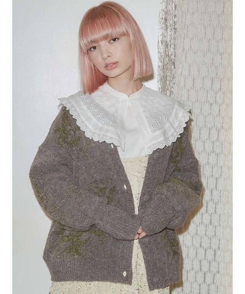 merry jenny（メリージェニー）の「garden knit cardigan（カーディガン/ボレロ・レディース・パープル/グレー/グリーン・FREE）」の18枚目の写真