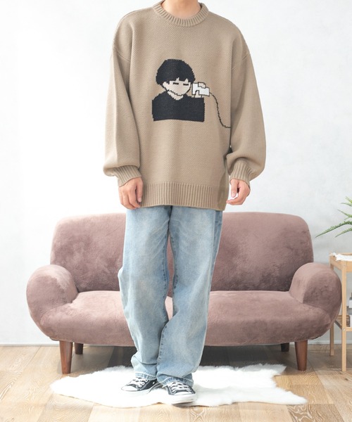 PairPair（ペアペア）の「カップル柄ジャガードニットプルオーバー(ユニセックス)（ニット/セーター・レディース・グリーン/ボルドー/モカ/ネイビー/ブラウン系その他・MEDIUM/LARGE）」の17枚目の写真