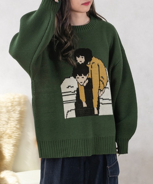 PairPair（ペアペア）の「カップル柄ジャガードニットプルオーバー(ユニセックス)（ニット/セーター・レディース・グリーン/ボルドー/モカ/ネイビー/ブラウン系その他・MEDIUM/LARGE）」の21枚目の写真