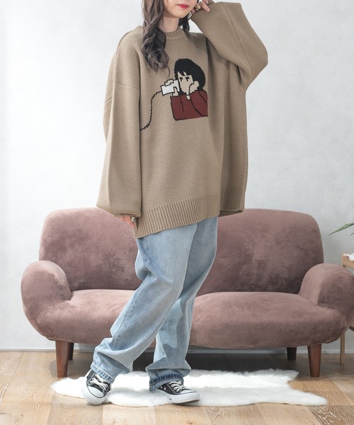 PairPair（ペアペア）の「カップル柄ジャガードニットプルオーバー(ユニセックス)（ニット/セーター・レディース・グリーン/ボルドー/モカ/ネイビー/ブラウン系その他・MEDIUM/LARGE）」の12枚目の写真