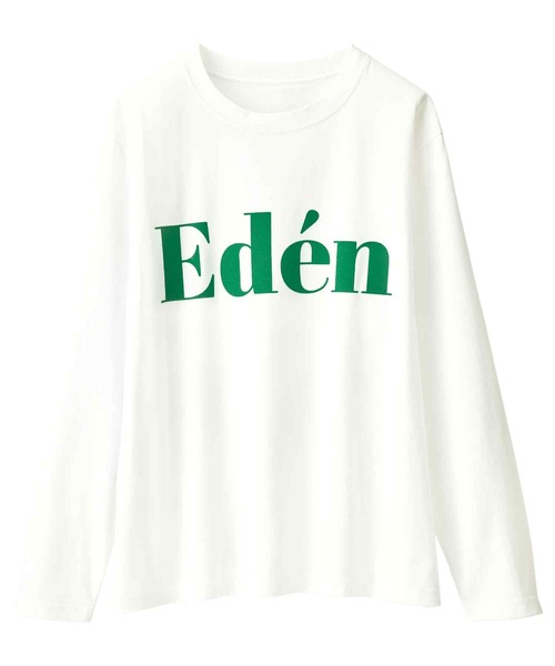 RANAN（ラナン）の「綿100% フロッキープリントロゴロンT(長袖)（Tシャツ/カットソー・レディース・オフホワイト/チャコール/ホワイト系その他/グレー系その他/ホワイト×レッド/ホワイト×グリーン・LL/L/M）」の8枚目の写真
